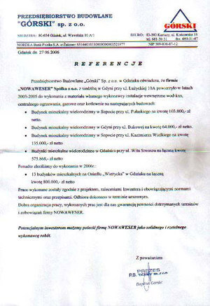 list referencyjny Górski